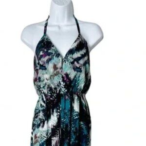 BeBe Halter Neck Printed Jumpsuit Romper Colorful Size 2
